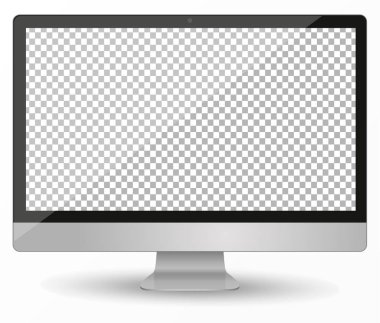 okul sırası pc vektör mocup. boş ekran arka plan üzerinde izole monitör ekran. Vektör