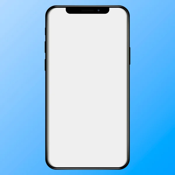 空白の画面に黒のスリムなスマート フォン。現実的なベクトル図. — ストックベクタ