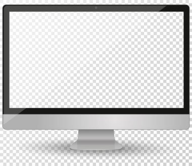 okul sırası pc vektör mocup. boş ekran arka plan üzerinde izole monitör ekran. Vektör