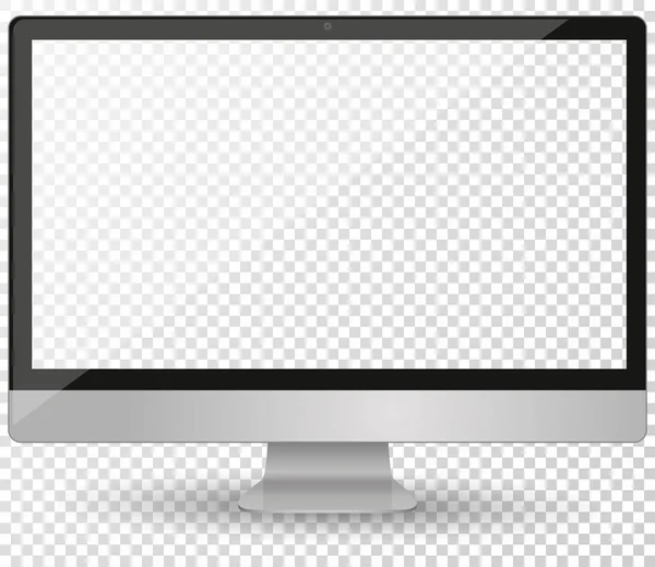 Bureau pc vecteur mocup. écran moniteur avec écran vide isolé en arrière-plan. Vecteur — Image vectorielle