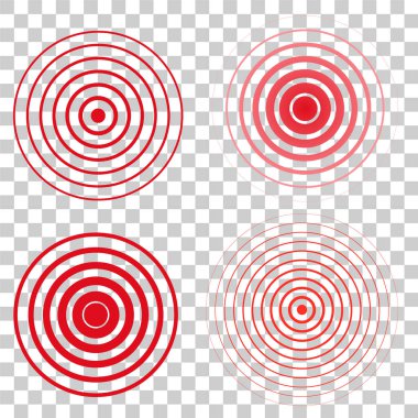 Acı kırmızı çember ya da yerelleştirme işareti, ağrıyan yer işareti, acının soyut sembolü, hassas nokta ya da yaralı vücut parçası işareti, ağrı kesici reklamlar ve tıbbi bilgi afişleri için dizayn unsuru.