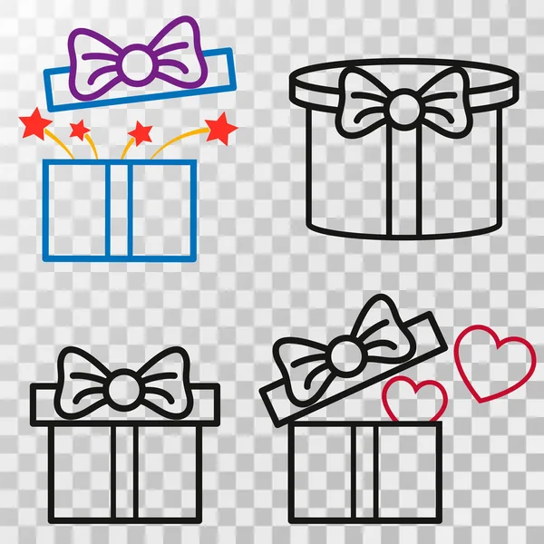 Simple Set Gifts Related Vector Line Icons Contains Icons Gift — Stock Vector