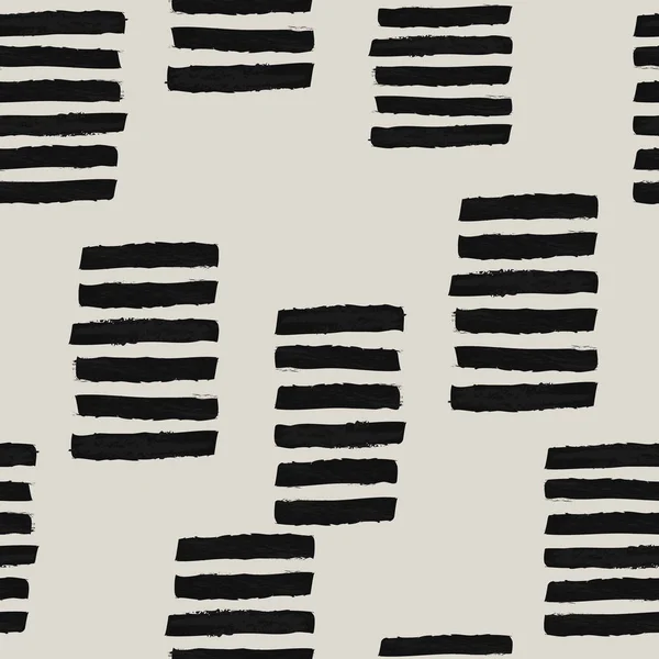 Абстрактний Безшовний Візерунок Малювання Пензлем Художній Монохромний Чорно Білий Гранжевий — стоковий вектор