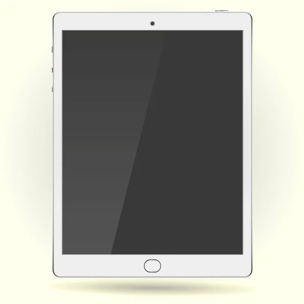 Komputer Tablet Putih Realistik Baru Dengan Layar Kosong Terisolasi Latar - Stok Vektor