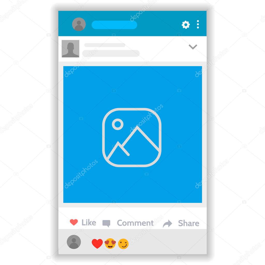 Photo frame template. Social network concept. Vector illustration