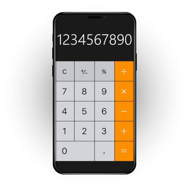 Smartphone cep telefonu ile tuş takımı için. Smartphone klavye şablonu. Bir dokunmatik ekran cihaz için tuş takımı. Vektör çizim