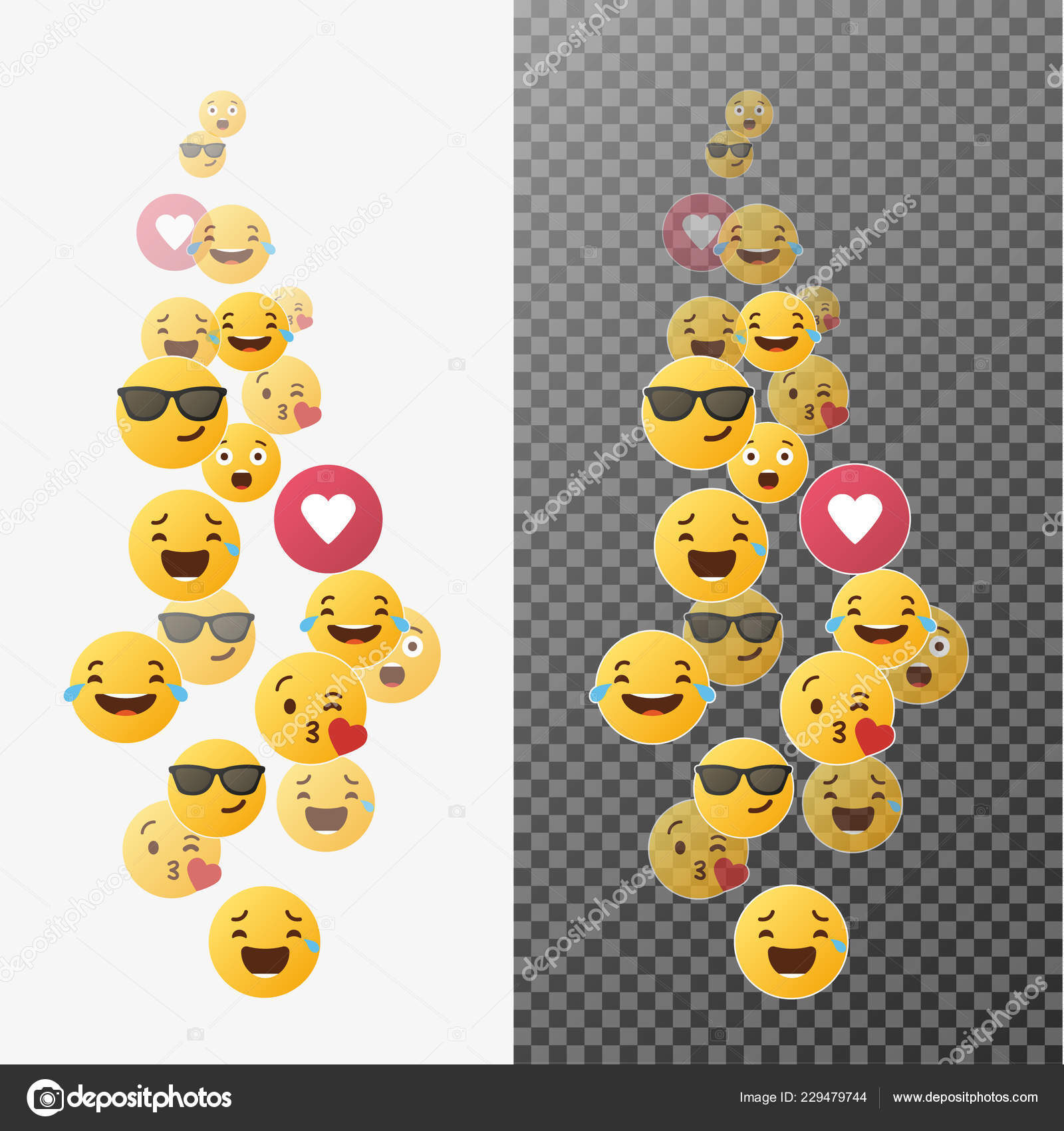 Flying Emoji Various Emoji Move Expression Audience Emotions Vector