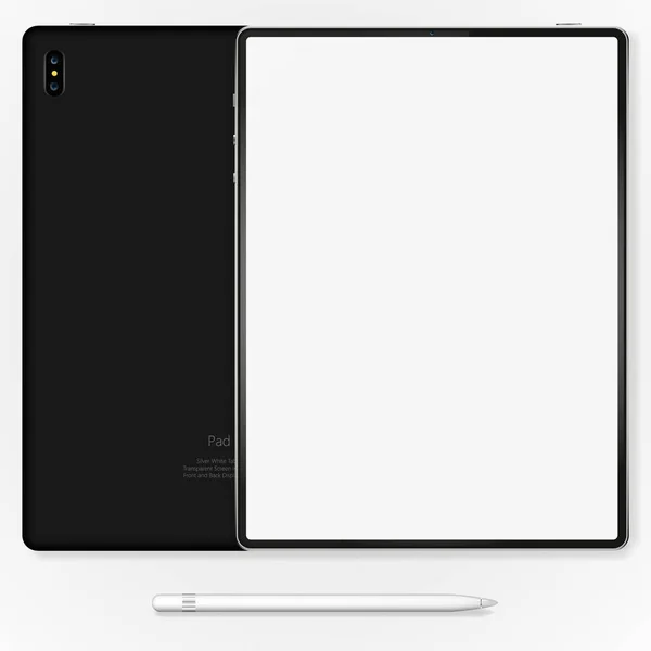 Tablet mockup açık, beyaz arka plan üzerinde geri. hisse senedi vektör çizim eps10 — Stok Vektör