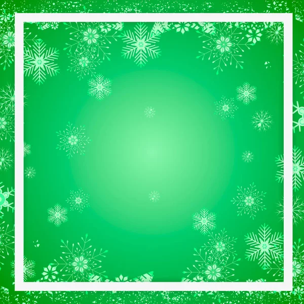 Plantilla de vector verde oscuro con copos de nieve de hielo. Ilustración abstracta geométrica moderna con cristales de hielo . — Vector de stock