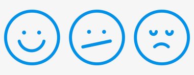 Gülen yüz simgesi anahat geribildirim vektör ayarla.