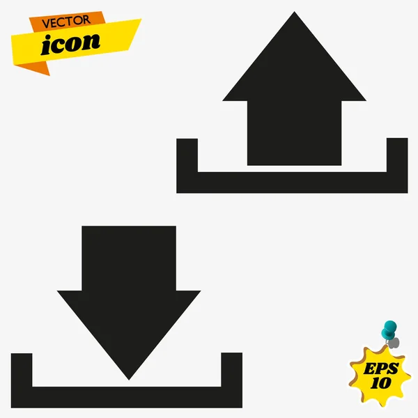 Vektor-Icon herunterladen, Symbol installieren. Laden Sie eine moderne, einfache Wohnung hoch. Vektor-Illustration für Website oder mobile App herunterladen — Stockvektor