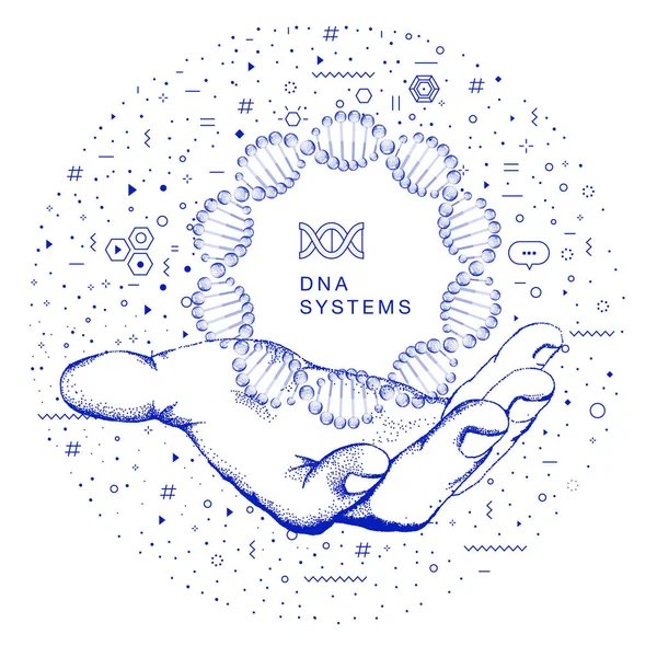 시스템 산업에 Dna 분석입니다 프로그램 알아보기 최고에 디자인 스타일 — 스톡 벡터