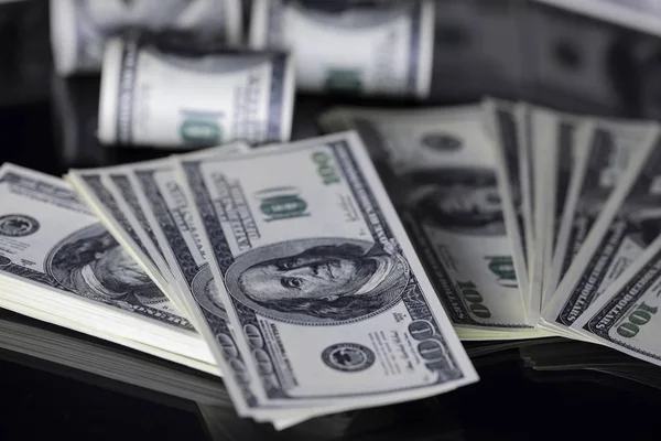 Stu Dolarowych Amerykański 100 Dolarów Stany Zjednoczone Ameryki Opakowanie Pieniądze — Zdjęcie stockowe