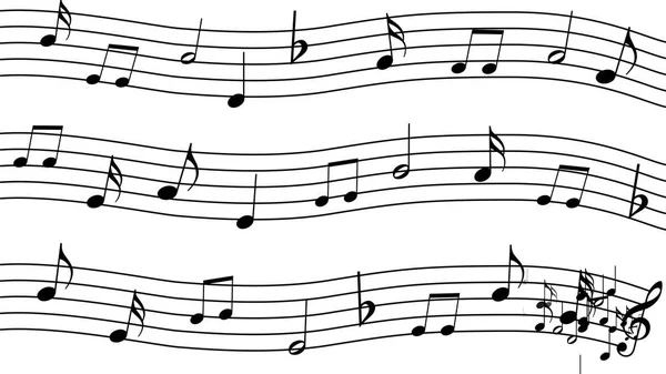 Tiz nota anahtarı ve beyaz bir arka planda müzik notaları. Tasarım.