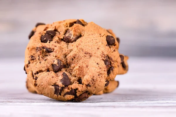 Galletas con primer plano de chocolate. Galletas caseras . —  Fotos de Stock