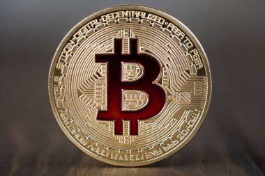 Kripto para birimi Bitcoin sikkesi. Altın sikke.