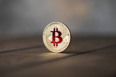 Kripto para birimi Bitcoin sikkesi. Altın sikke.