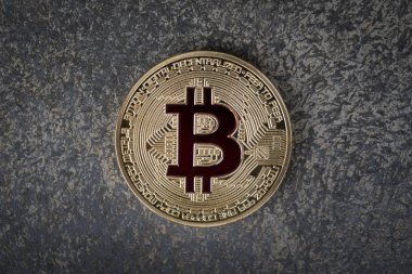 Kripto para birimi Bitcoin sikkesi. Altın sikke.