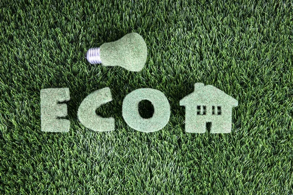 Hacimsel yeşil harflerden eko kelimesi gr üzerine serilir.
