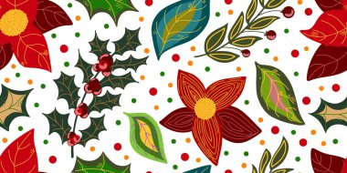 Organik desenli bitki. Düz stil. El yapımı elementler. Vektörsüz çakışma deseni.