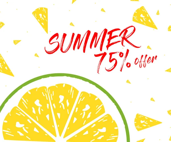 summer sale banner design with red sale text.