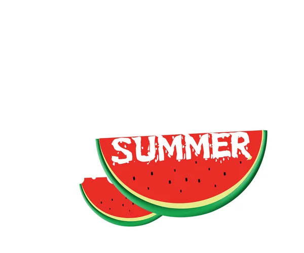 スイカとレタリング夏 夏カード デザイン — ストック写真