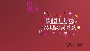'Merhaba yaz' yaz satış promosyon afiş Şablonlar