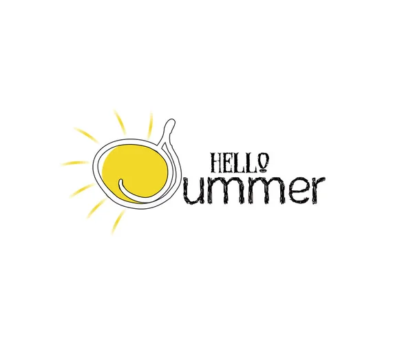 Letras Tipo Manuscrito Hello Summer — Fotografia de Stock