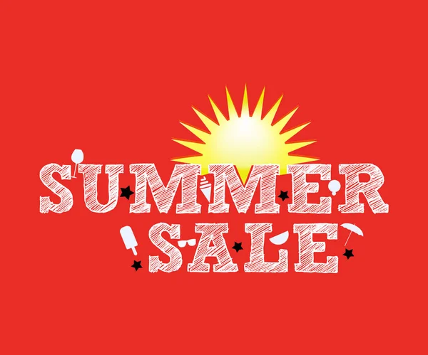 Composición Letras Dibujadas Mano Summer Sale Con Sol —  Fotos de Stock