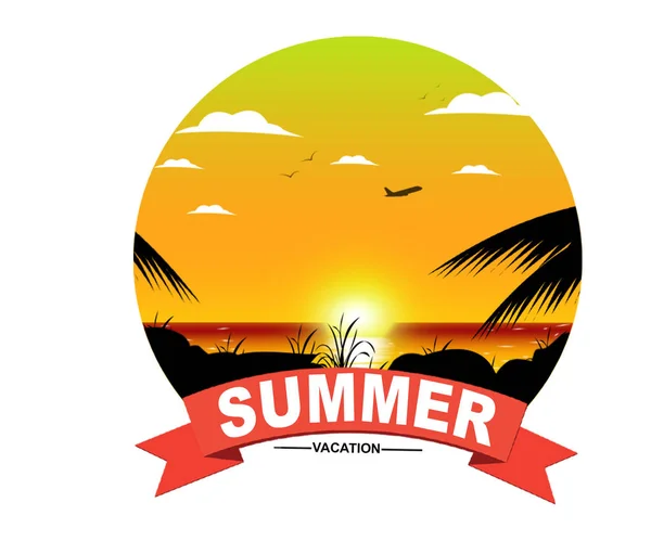 Summer Tropical Sunset Background Text — Stock Photo, Image