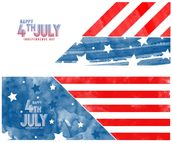 Creative Invitation Flyer decorated with blue and red brush strokes for American flag 4th of July,