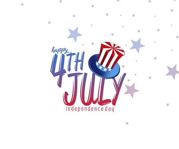 Juli Amerikaanse Independence Day Ontwerp Met Viering Hoed — Stockfoto