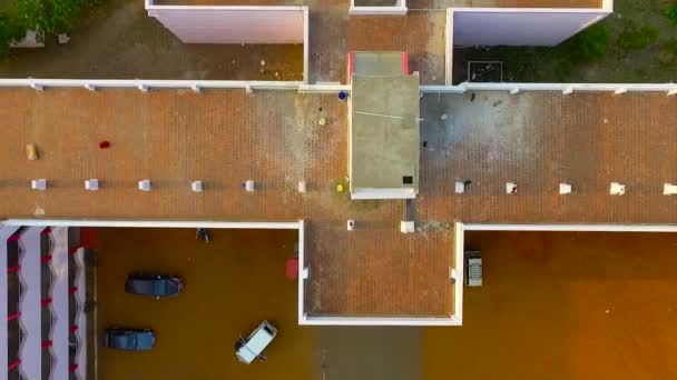 Luchtfoto Van Campus Universiteitsgebouw — Stockvideo