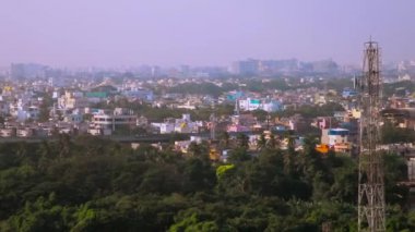Deniz feneri şehir görünümünden Marina beach yakınındaki,