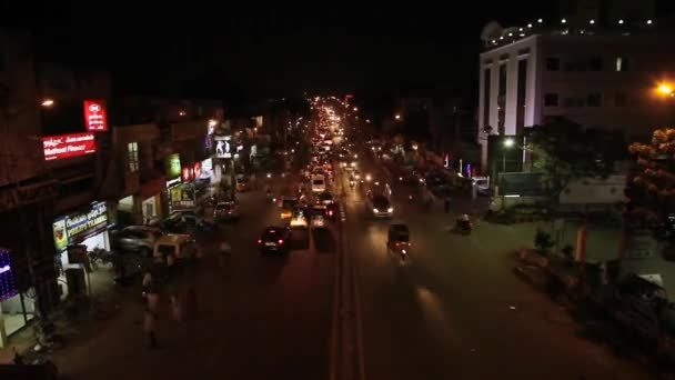 Stadslichten Auto Rijden Verkeer Achtergrond Time Lapse Schoot — Stockvideo