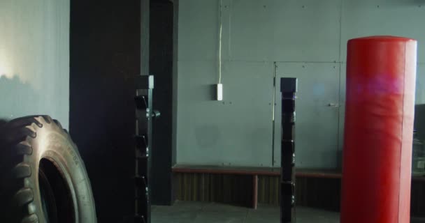Sala Moderna Luminosa Vuota Palestra Fitness — Video Stock