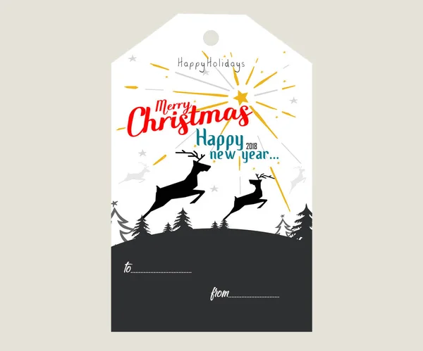 Merry Christmas Gift Tags Illustration Designs — Stock Photo, Image