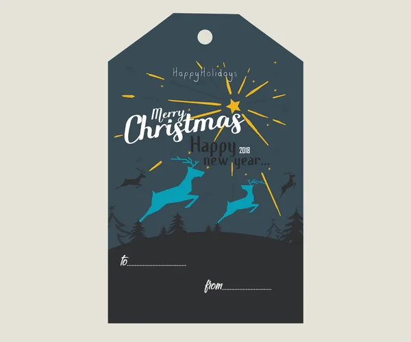 Feliz Navidad Etiquetas Regalo Diseños Ilustración —  Fotos de Stock
