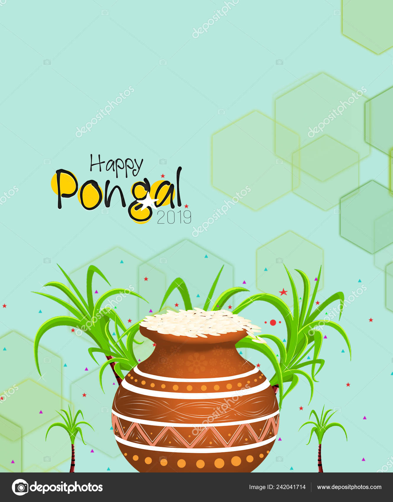 Illustration Happy Pongal Holiday Harvest Festival Tamil Nadu South India  Stock Photo by ©avpk 242041714