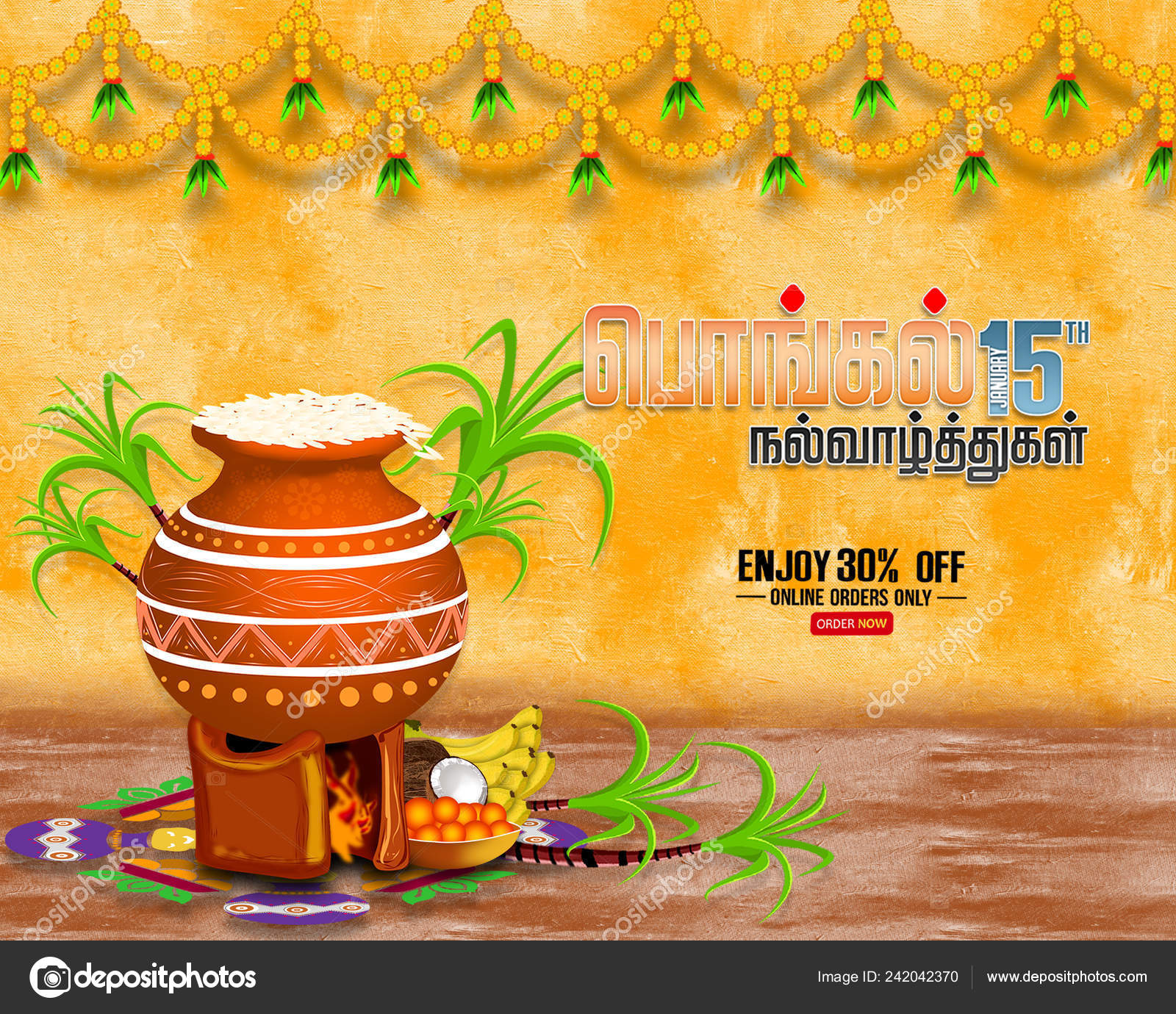 Illustration Happy Pongalo Pongal Greeting Card Background Happy Pongal  Translate Stock Photo by ©avpk 242042370