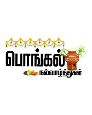 Pongal Festivali metin tasarım çizimi