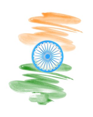 Yaratıcı Hint bayrak, Ashoka tekerleği ile 26 Ocak. Happy Cumhuriyet günü kutlamaları Poster,