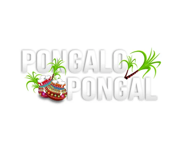 Illustration Glada Pongalo Pongal Gratulationskort — Stockfoto