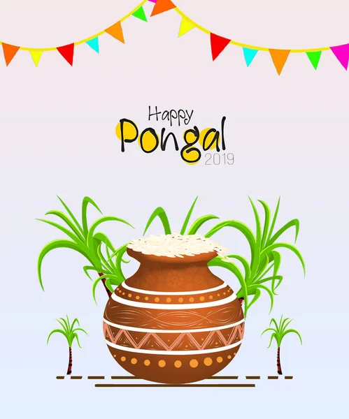 Pongal Festival Şablon Tasarımı Hint Din Festivali Pongal Arka Planı — Stok fotoğraf