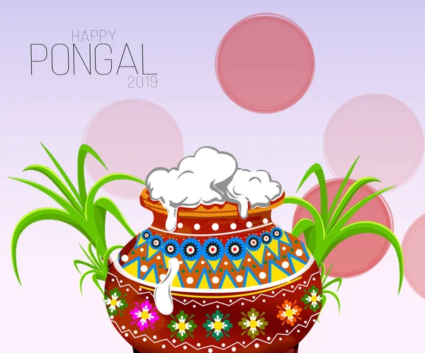 Hasat Festivali Hindistan Için Mutlu Pongal Dini Bayram Arka Plan — Stok fotoğraf