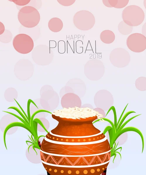 South Indian Festival Pongal Background Template Design Illustration — Stock Photo, Image