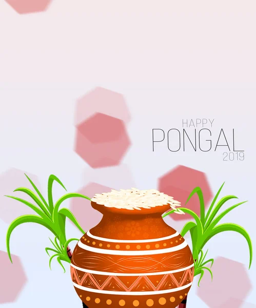 Desain Ilustrasi Happy Pongal Holiday Harvest Festival Tamil Nadu South — Stok Foto
