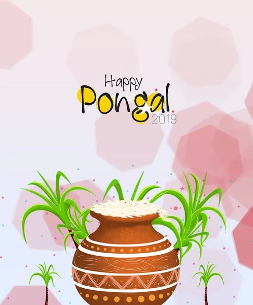 illustration of a Banner For South Indian harvesting festival Happy Pongal celebration