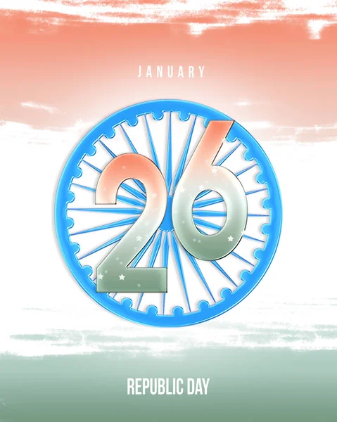 Illustration of Happy Indian Republic day 26 January celebration of India. poster or banner background