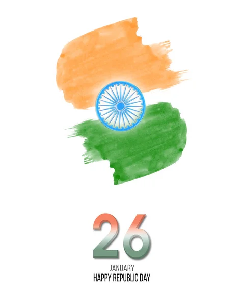 Poster of the Happy Republic Day in India on January 26 Template with national flag of India Element for the design